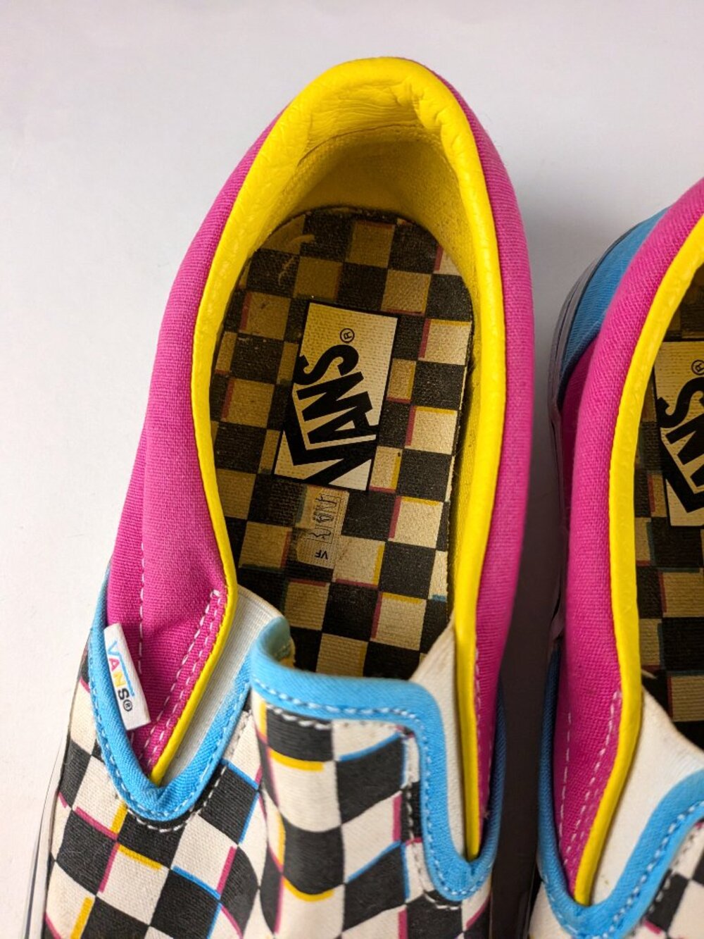 Vans Crazy Checkered Multicolor Slip-Ons Size 10 Women/8.5 Men - Picture 7 of 13